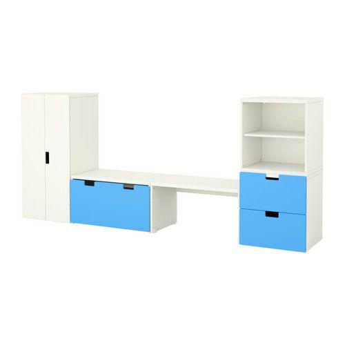 IKEA/イケア STUVA 収納コンビネーション ベンチ付き, ホワイト, ブルー