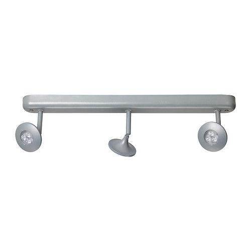 IKEA/イケア CENTIGRAD LEDシーリングトラック スポットライト3個, シルバーカラー