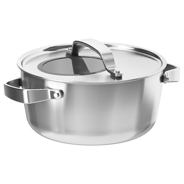 【IKEA/イケア/通販】SENSUELL センスエル 鍋 ふた付き, ステンレススチール/グレー[...