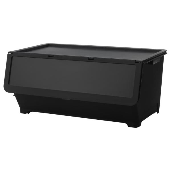 [IKEA/イケア/通販]FIRRA フィッラ ふた付きボックス, ブラック, 67x42x31 c...