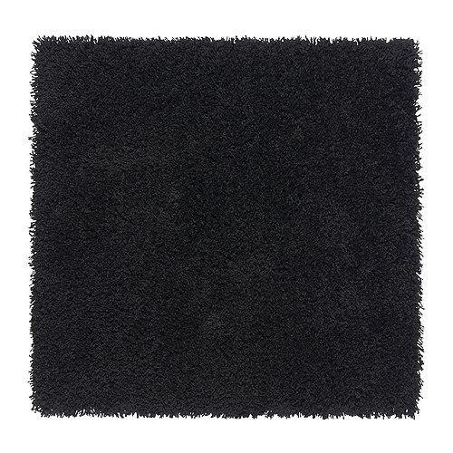 IKEA/イケア HAMPEN ラグ パイル長, ブラック