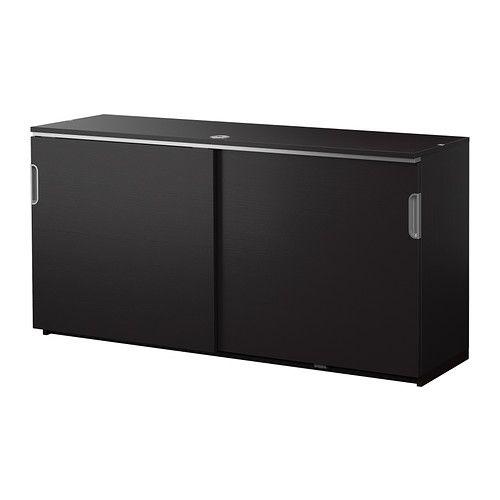 IKEA/イケア GALANT キャビネット 引き戸付, ブラックブラウン