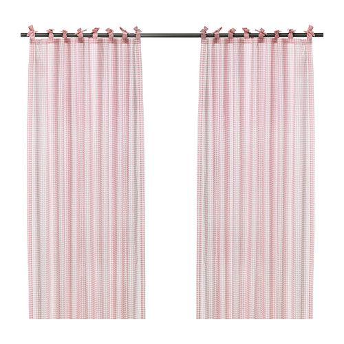 IKEA/イケア NYVAKEN カーテン2枚組, ピンク