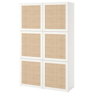 [IKEA/イケア/通販]BESTA ベストー 収納コンビネーション 扉付, ホワイト ストゥツスヴィーケン/ホワイト ポプラ材織物, 120x42x193 cm[24](29435785)
