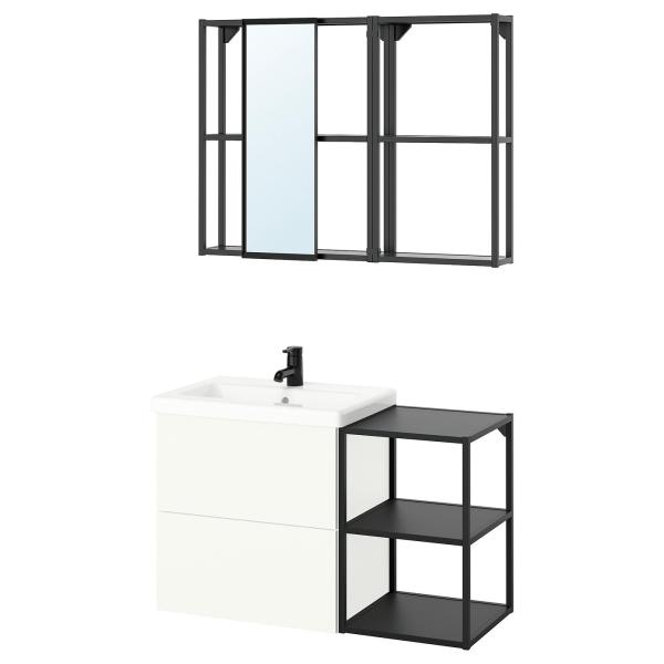 [IKEA/イケア/通販]ENHET エーンヘート バスルーム, チャコール/ホワイト, 102x4...