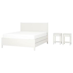 [IKEA/イケア/通販]TONSTAD トンスタードベッドルーム家具3点セット, ベッド収納付き/オフホワイト,140x200 cm[3](29577586)