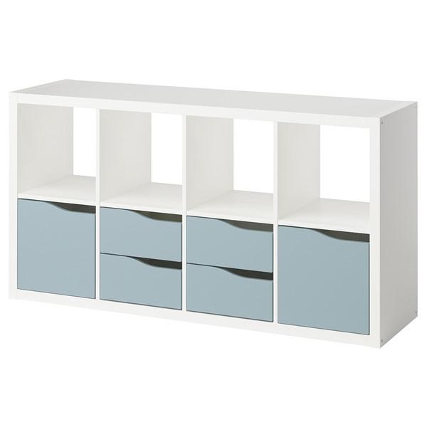 [IKEA/イケア/通販]KALLAX カラックスシェルフユニット, 扉2枚/引き出し4段付き ホワ...