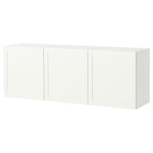 [IKEA/イケア/通販]BESTA ベストー 壁取り付け式キャビネットコンビネーション, ホワイト/ピープマカレ ホワイト, 180x42x64 cm[15](29597829)
