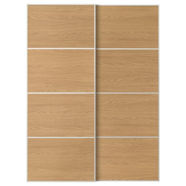 [IKEA/イケア/通販]MEHAMN メーハムン 引き戸 2枚組, ホワイト/両面仕様 オーク調,...