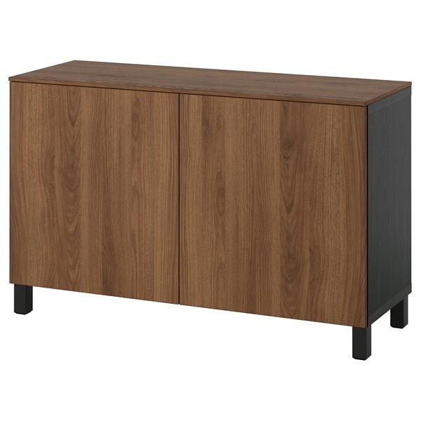 [IKEA/イケア/通販]BESTA ベストー収納コンビネーション 扉付, ブラックブラウン ラップ...