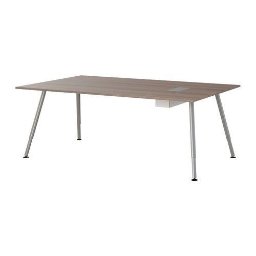IKEA/イケア GALANT 会議用テーブル, グレー, シルバーカラー