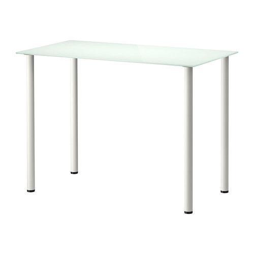 IKEA/イケア GLASHOLM/ADILS テーブル, ガラス ホワイト, ホワイト