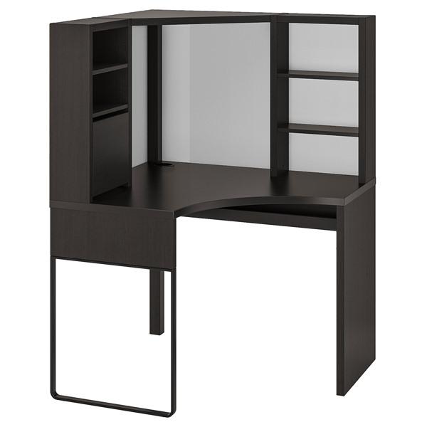 【IKEA/イケア/通販】MICKE ミッケ コーナーワークステーション, ブラックブラウン[IE]...