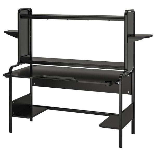 [IKEA/イケア/通販]FREDDE フレッデゲーミングデスク, ブラック,140/185x74x...