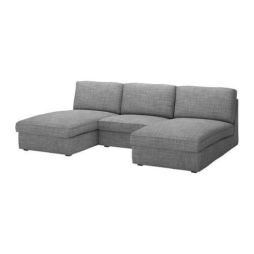 IKEA/イケア KIVIK 寝椅子2台＆アームチェア, イースンダ グレー