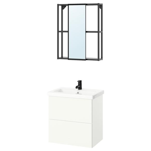 [IKEA/イケア/通販]ENHET エーンヘート バスルーム, チャコール/ホワイト, 64x43...
