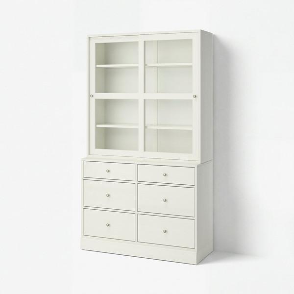 [IKEA/イケア/通販]HAVSTA ハーヴスタ収納コンビネーション ガラス扉付き, ホワイト,1...