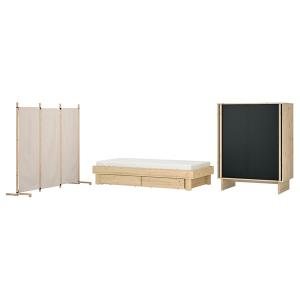 [IKEA/イケア/通販]GLAMBERGET グラムベルゲットベッドルーム家具4点セット, パイン材/カートルプ ベ……[6](39621305)