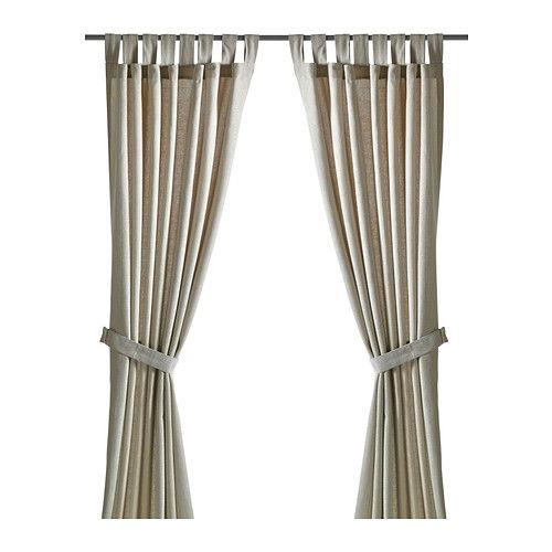 IKEA/イケア LENDA カーテン タッセル付き 1組, ライトベージュ