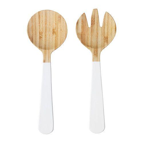IKEA/イケア GRIPANDE サラダサーバー2点セット, 竹, ホワイト