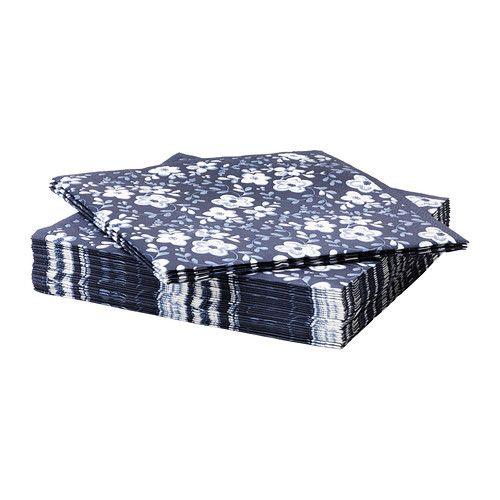 IKEA/イケア ENFALDIG ペーパーナプキン, ブルー/ホワイト