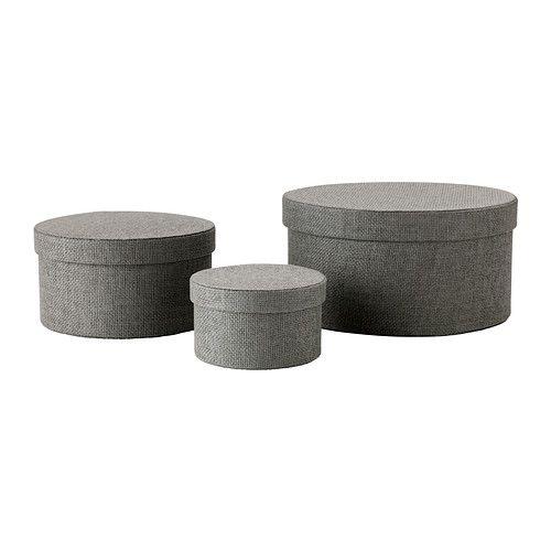 IKEA/イケア KVARNVIK ボックス3点セット, グレー