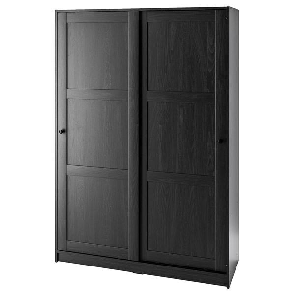 【IKEA/イケア/通販】RAKKESTAD ラッケスタード ワードローブ 引き戸付き, ブラックブ...