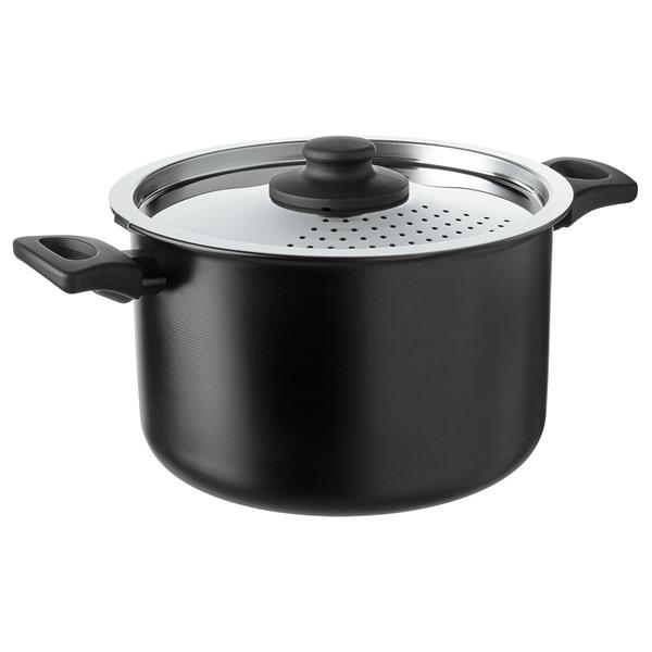 【IKEA/イケア/通販】HEMLAGAD ヘムラーガッド 鍋 ふた付き, ブラック[C](4046...