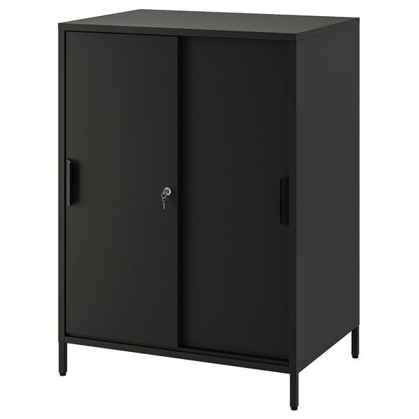 【IKEA/イケア/通販】TROTTEN トロッテン キャビネット 引き戸付, チャコール[GF](...