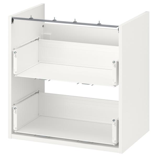 [IKEA/イケア/通販]ENHET エーンヘート ベースキャビネット 洗面台用 引き出し2個付き,...