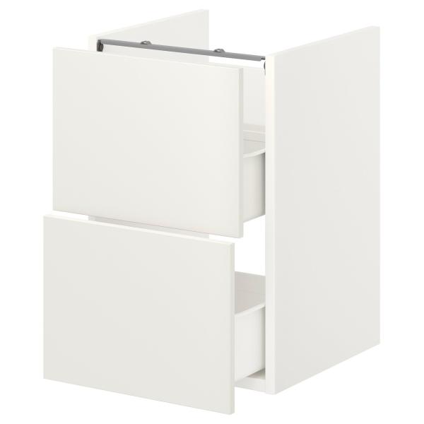 [IKEA/イケア/通販]ENHET エーンヘート ベースキャビネット 洗面台用 引き出し2個付き,...