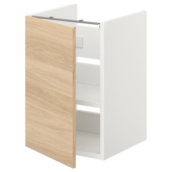[IKEA/イケア/通販]ENHET エーンヘート ベースキャビネット 洗面台用 棚板/扉付き, ホ...