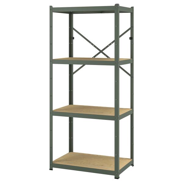 [IKEA/イケア/通販]BROR ブロール シェルフユニット, グレーグリーン/パイン材合板, 8...