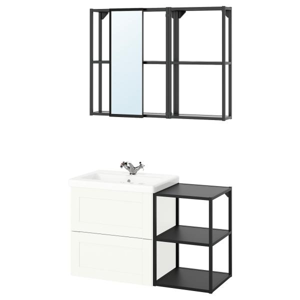 [IKEA/イケア/通販]ENHET エーンヘート バスルーム, チャコール/ホワイト フレーム, ...