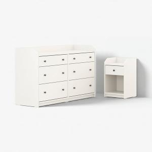 [IKEA/イケア/通販]HAUGA ハウガベッドルーム家具2点セット, ホワイト[4](49575586)