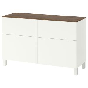 [IKEA/イケア/通販]BESTA ベストー 収納コンビネーション 扉/引き出し付き, ホワイト/ラップヴィーケン/ストゥッバルプ ホワイト, 120x42x75 cm[17](49602919)