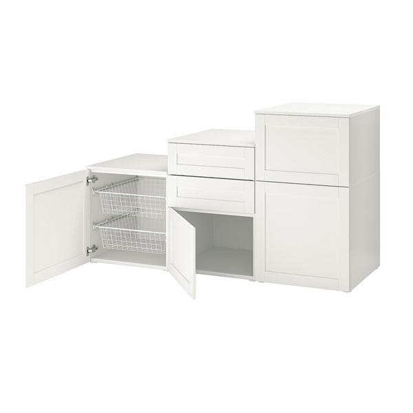 [IKEA/イケア/通販]PLATSA プラッツァキャビネット 扉/引き出し付き, ホワイト/サンニ...