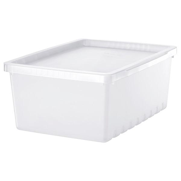[IKEA/イケア/通販]UPPSNOFSAD ウップスノフサド収納ボックス ふた付き, 透明,35...