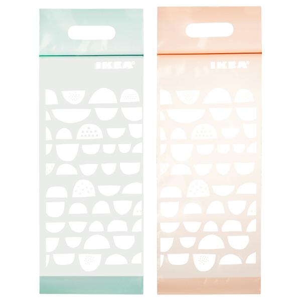 [IKEA/イケア/通販]BEKOSTA ベコスタ フリーザーバッグ, ライトオレンジピンク/ブルー...