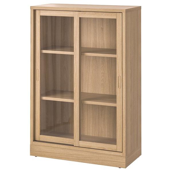 [IKEA/イケア/通販]TONSTAD トンスタードキャビネット ガラス引き戸付き, オーク材突き...