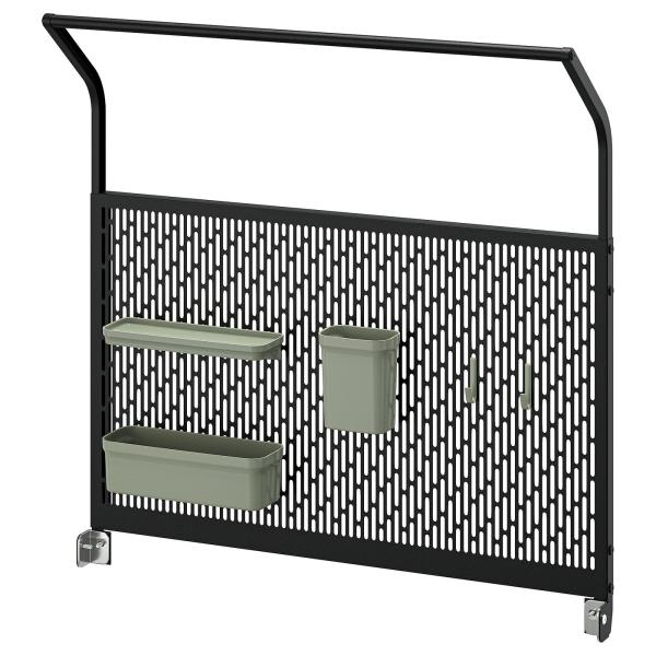 [IKEA/イケア/通販]GRILLSKAR グリルシェール バックパネル 屋外キッチン用, ブラッ...