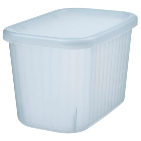 [IKEA/イケア/通販]RYKTA リークタ収納ボックス ふた付き, 透明 グレーブルー,12x1...