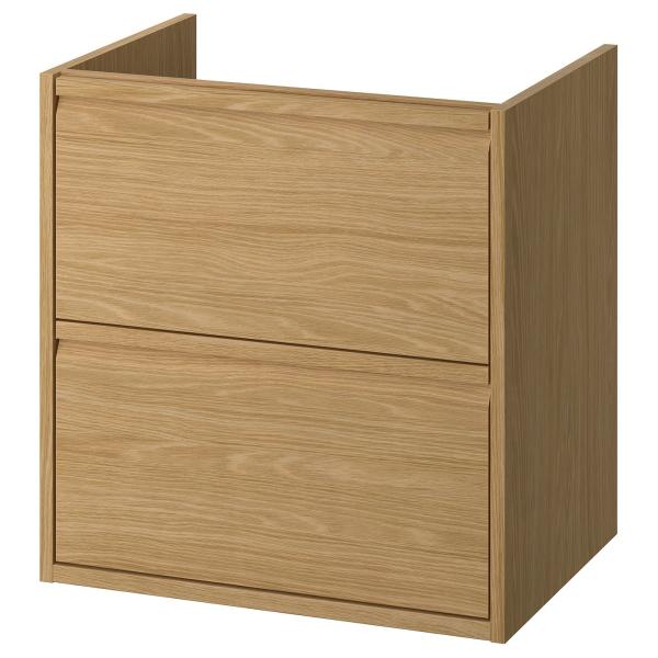 [IKEA/イケア/通販]ANGSJON エングショーン 洗面台 引き出し付き, オーク調, 60x...