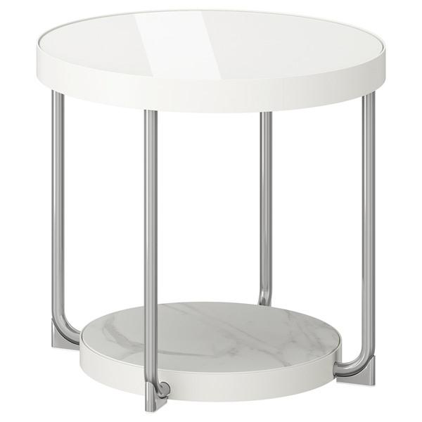 [IKEA/イケア/通販]FROTORP フロートルプサイドテーブル, ホワイト クロムメッキ/ホワ...