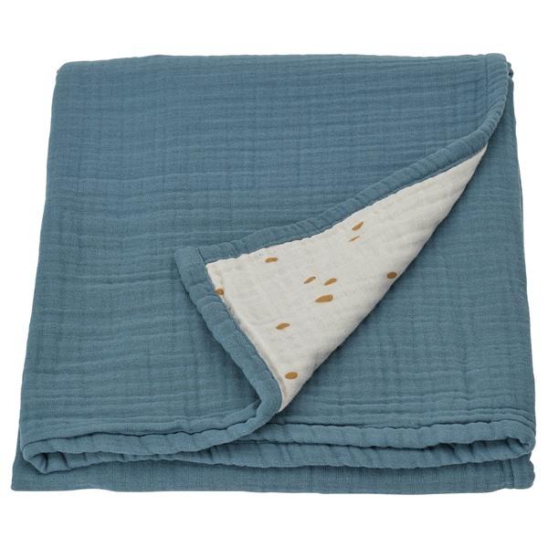 [IKEA/イケア/通販]GULDVAVARE グルドヴァヴェレ毛布, ブルー/ホワイト 水玉模様,...