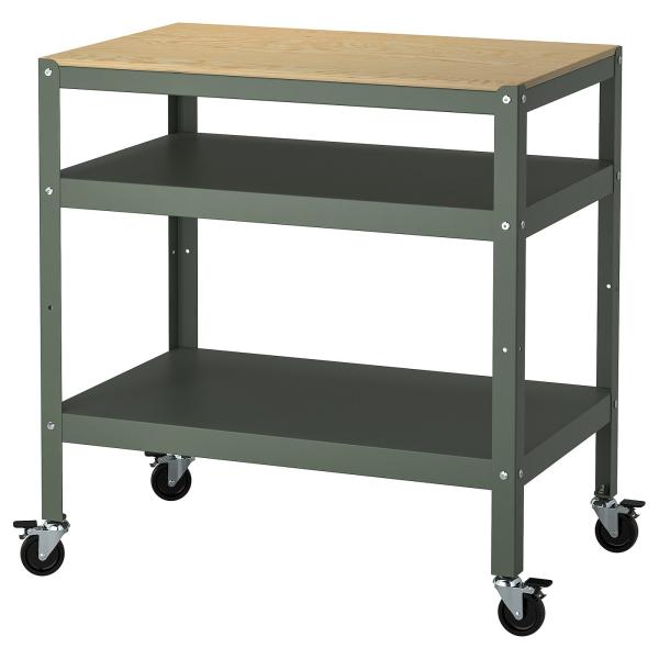 [IKEA/イケア/通販]BROR ブロール ワゴン, グレーグリーン/パイン材合板, 85x55 ...