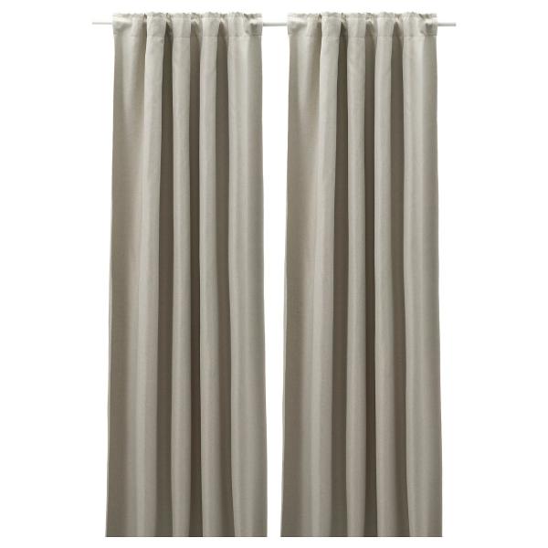 [IKEA/イケア/通販]ANNAKAJSA アンナカイサ ドレープカーテン 1組, ライトグレー/...