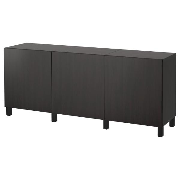 【IKEA/イケア/通販】BESTA ベストー 収納コンビネーション 扉付, ブラックブラウン/ラッ...