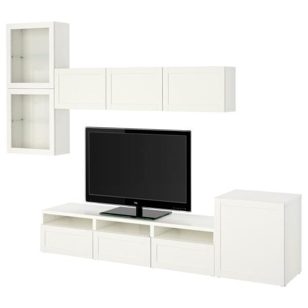[IKEA/イケア/通販]BESTA ベストー テレビボード/ガラス扉, ホワイト/ハンヴィーケン ...