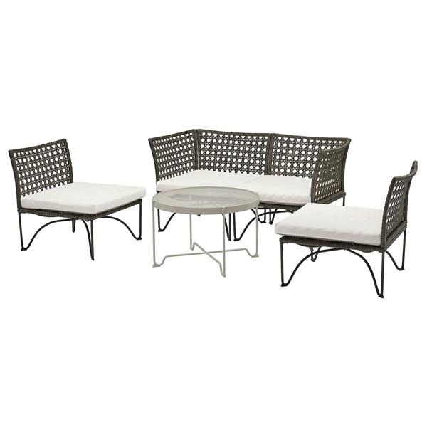 [IKEA/イケア/通販]JUTHOLMEN ユトホルメン4人用ラウンジセット 屋外用, ダークグレ...